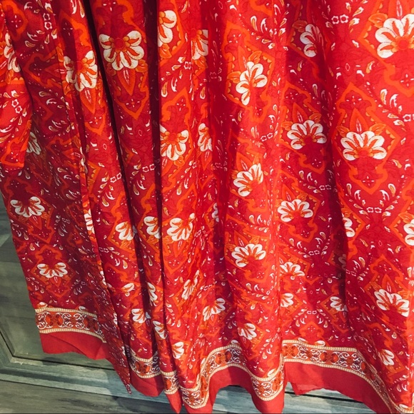 Bohemian Red Wrap Summer Maxi Dress - Picture 5 of 7